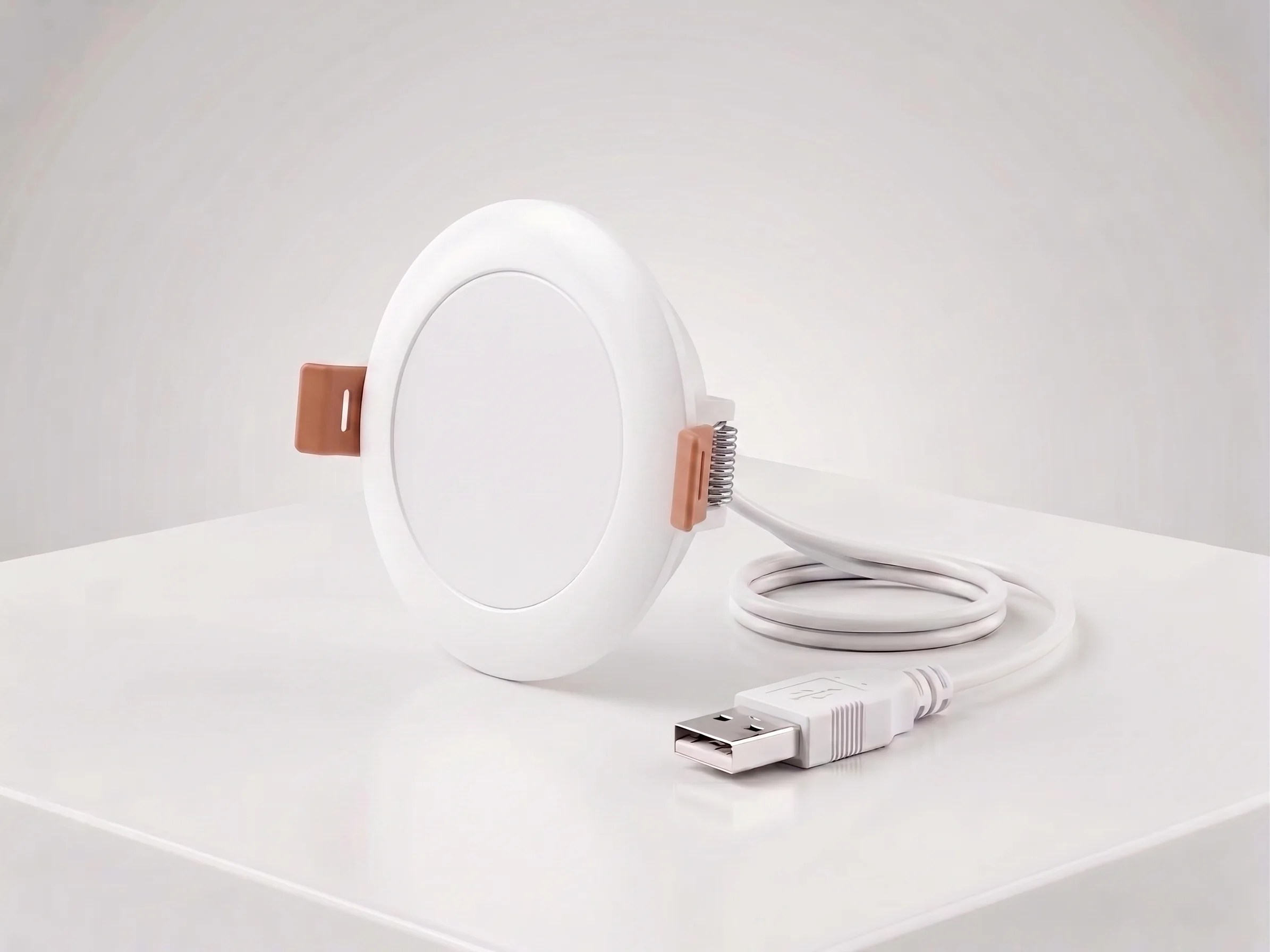 Ceiling-mount mmWave human presence sensor, flush white housing